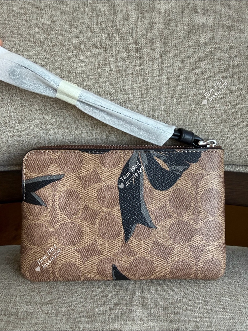 NWT！2PCS COACH City Bucket Bag In Signature With Bow Print And Wrsitlet（CZ440） - Picture 10 of 11